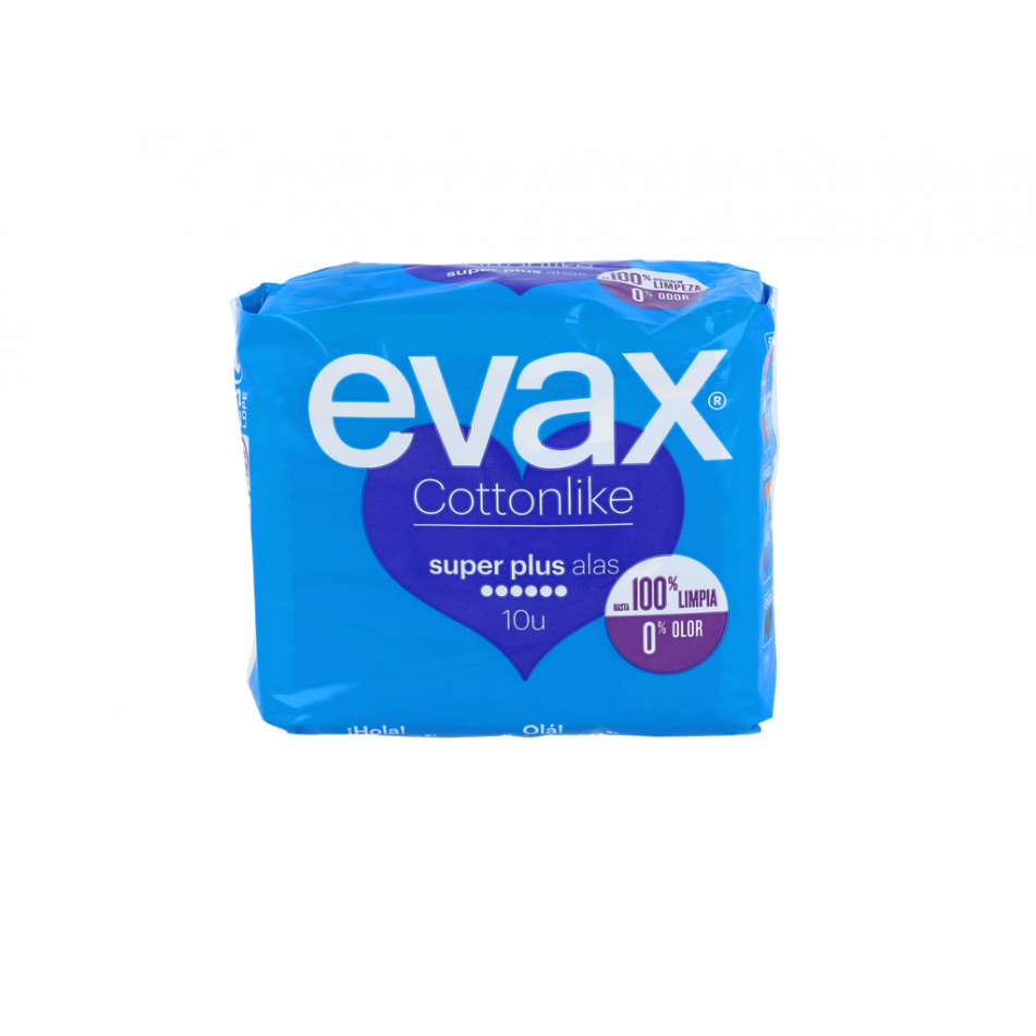 Compresa Hig Evax Cottonlike Alas Super Plus 10 U