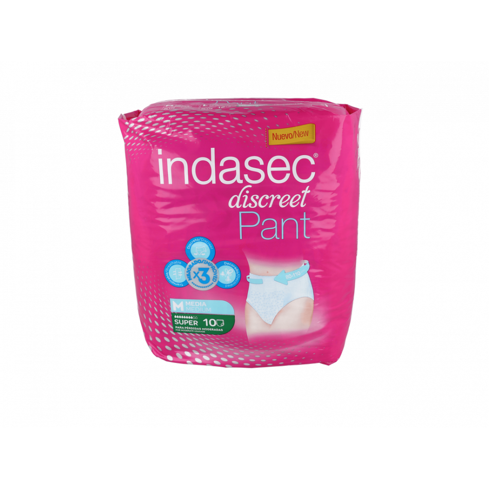 Indasec Pant Super T-Media 10Unid  8Gotas